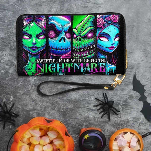 Sweetie I'm OK with Being the Nightmare Leather Wallet - Halloween Gift - Image 2