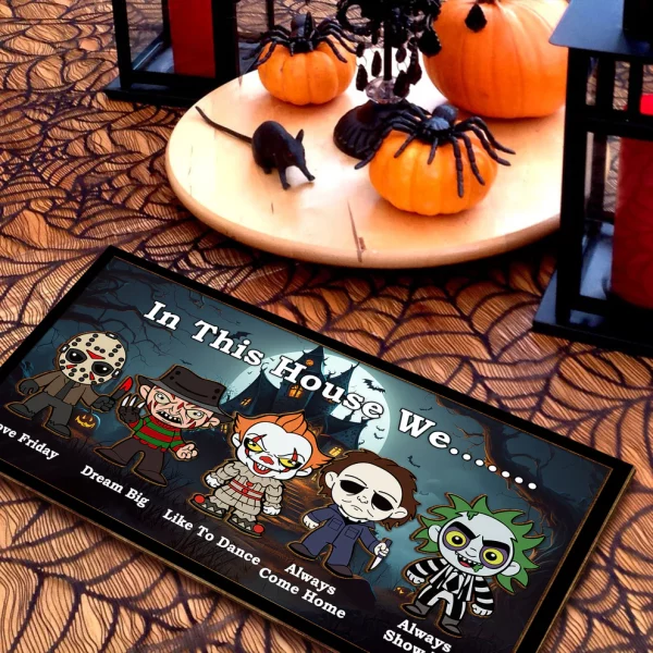 In This House We Horror...... Movie Characters 2 Layered Frame Wood Sign, Halloween Decor - Image 5