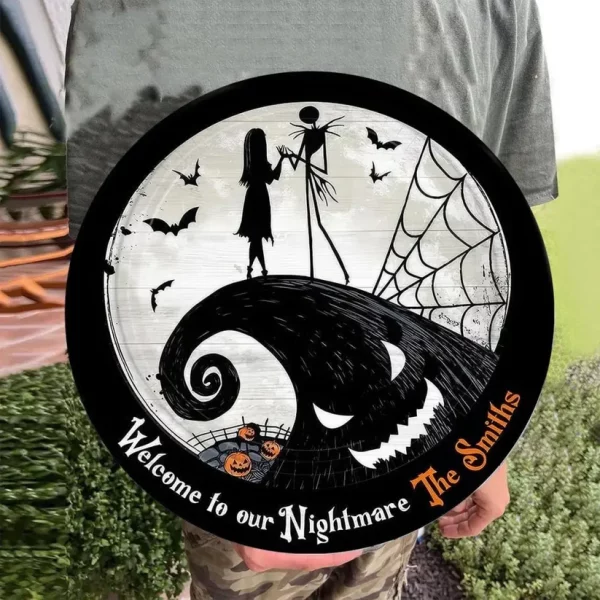 Welcome To Our Nightmare Personalized Family Name Wooden Sign, Night Before Christmas, Halloween Decor - Image 6