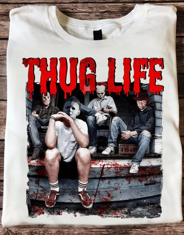 Thug Life Unisex T-Shirt, Horror Movies Fan Gift, Halloween Gift
