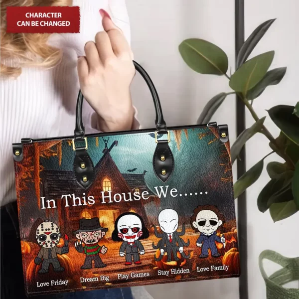 In This House We..... Horror Movie Purse, Spooky Halloween Gift