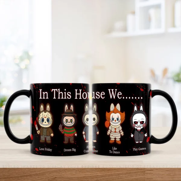 In This House We, Labubu Mug, Halloween Coffee Mugs, Halloween Gift, Personalized Mugs