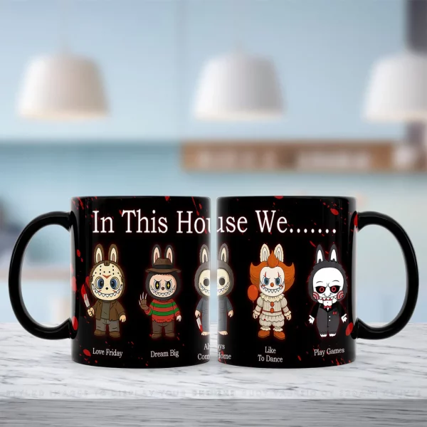 In This House We, Labubu Mug, Halloween Coffee Mugs, Halloween Gift, Personalized Mugs - Image 2