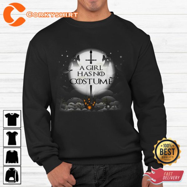 A Girl Has No Costume With Sword Halloween Shirt - Image 2