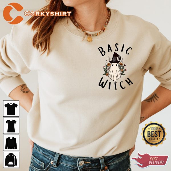 Basic Witch Spooky Ghost Halloween Sweatshirt - Image 2