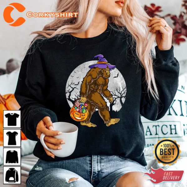 Bigfoot Witch Pumpkin Halloween Shirts
