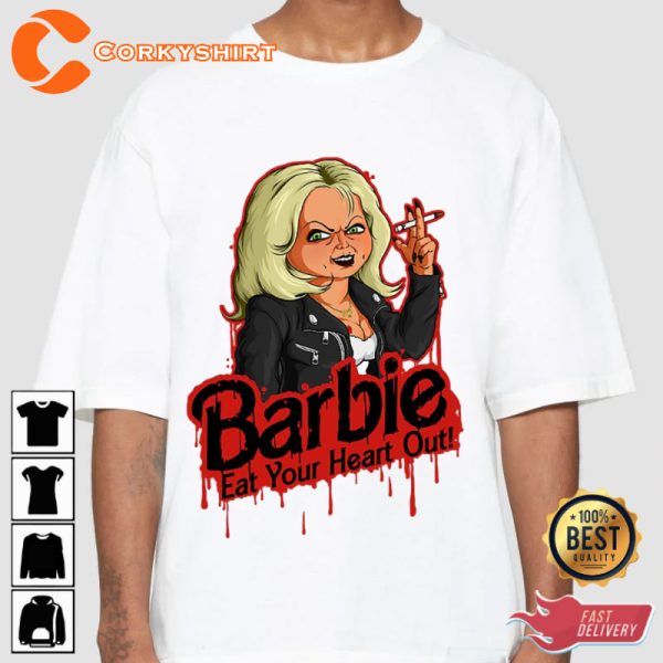 Bloody Barbie Holiday Celebrate Halloween Outfit Unisex T-Shirt - Image 2