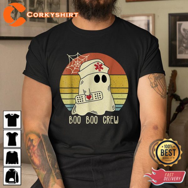 Boo Boo Crew Nurse Funny Halloween Costume Nursing Spooky Hoodie - Image 2