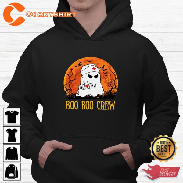 Boo Boo Crew Nurse Funny Halloween Nurse Sweatshirt - Image 2