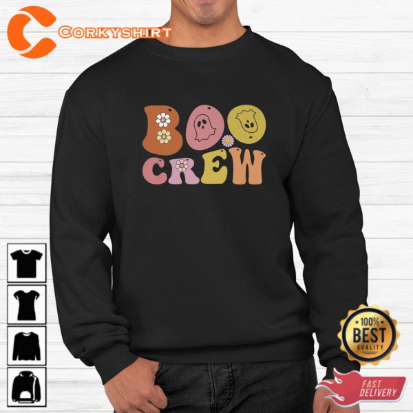 Boo Crew Funny Halloween Teachers Students Hoodie Shirt - Image 3