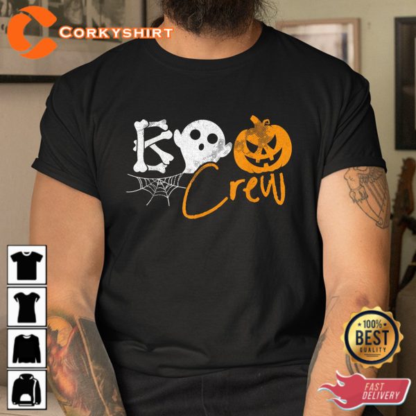 Boo Crew Lazy Halloween Ghost Pumpkin Bones Sweatshirt - Image 2