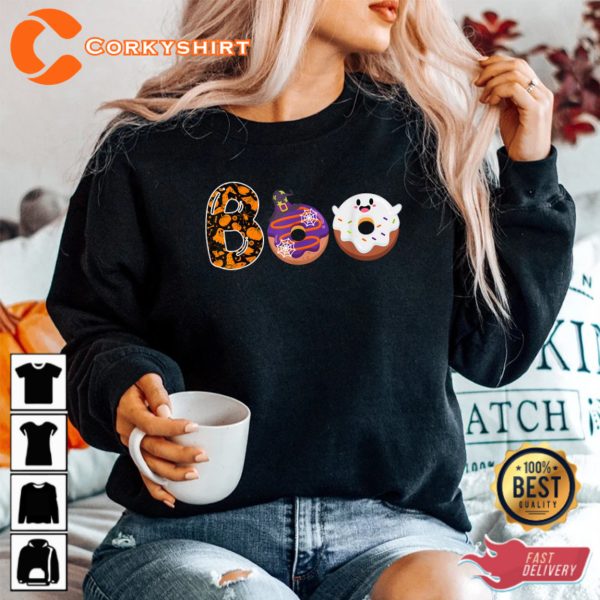 Boo Donuts Ghost Funny Halloween Donut Sweatshirt