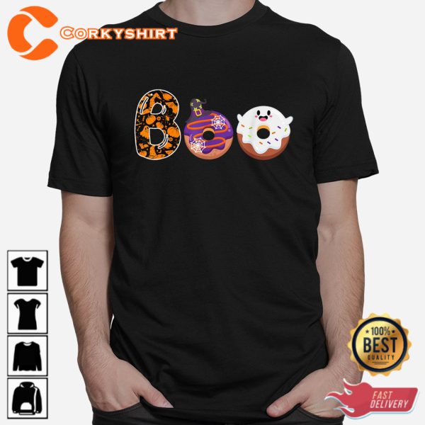 Boo Donuts Ghost Funny Halloween Donut Sweatshirt - Image 2