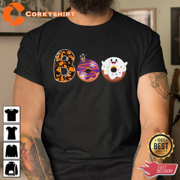 Boo Donuts Ghost Funny Halloween Donut Sweatshirt - Image 4