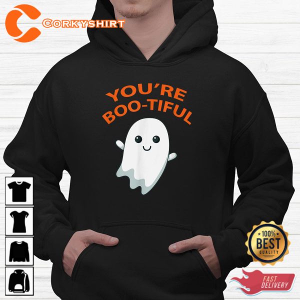 Boo Ghost Youre Boo-tiful Halloween Sweatshirt - Image 2