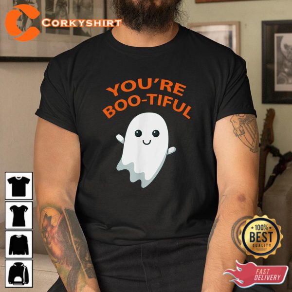 Boo Ghost Youre Boo-tiful Halloween Sweatshirt - Image 3