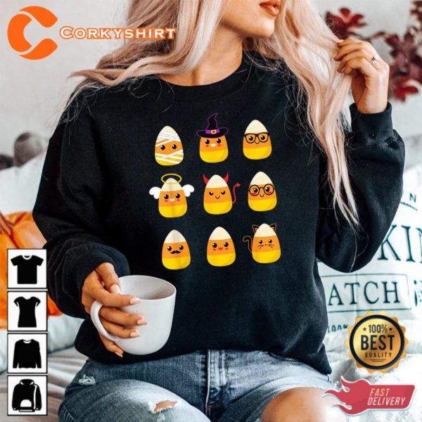 Candy Corn Costume Characters Halloween Shirts