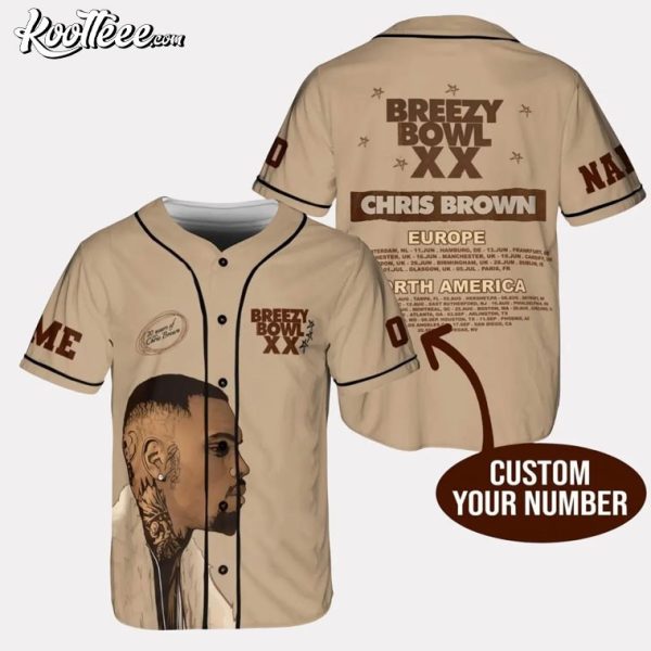 Chris Brown Breezy Bowl XX Tour Custom Baseball Jersey
