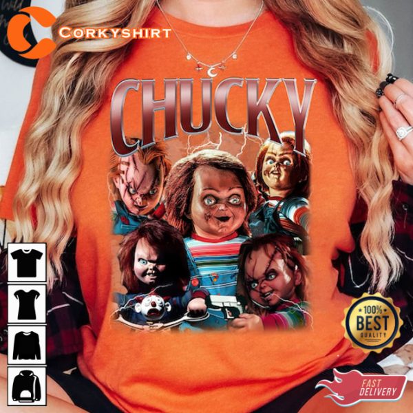 Chucky Horror Movie Unisex Scary Nightmare Happy Halloween T-Shirt - Image 2