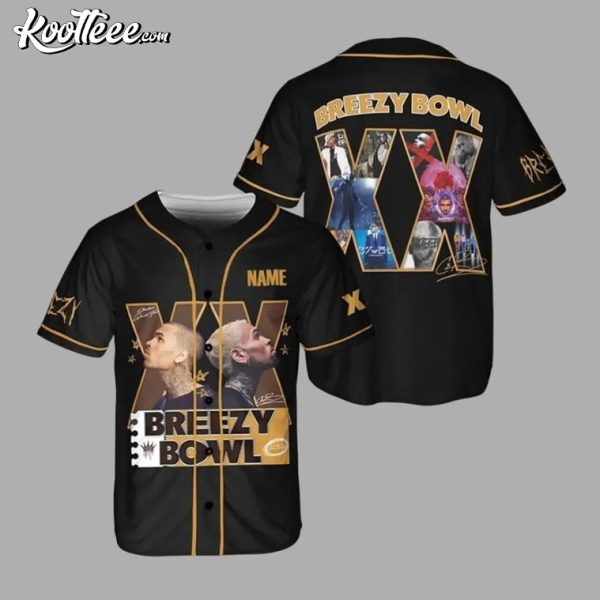 Custom Chris Brown Breezy Bowl XX Baseball Jersey - Image 2