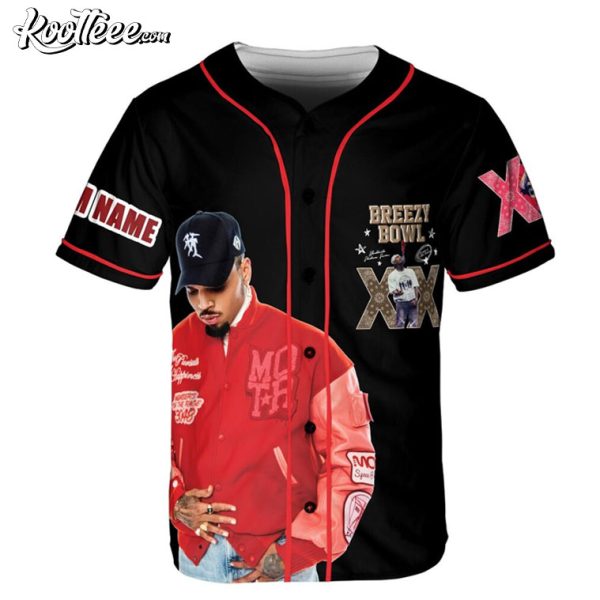 Customized Retro Chris Brown Breezy Bowl XX Baseball Jersey - Image 2