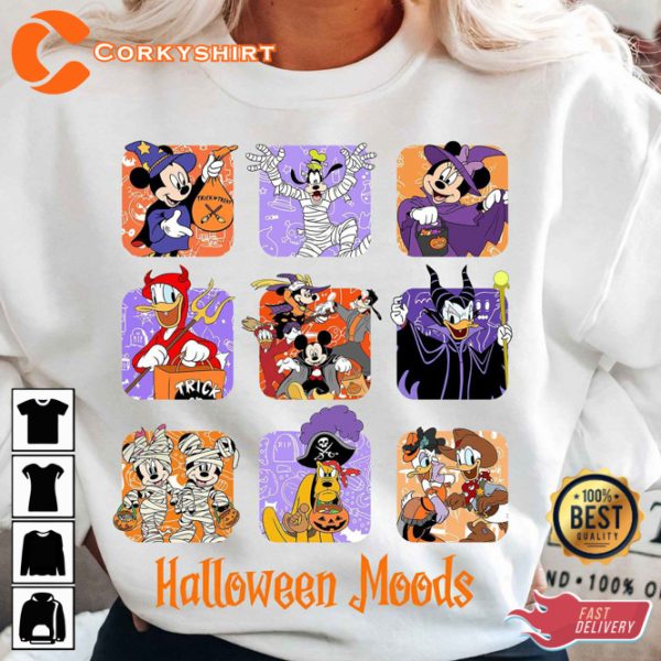 Disney Mickey And Friends Characters Halloween T-Shirt - Image 3