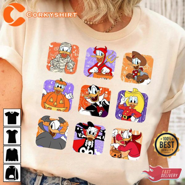 Donald Duck Halloween Costume Disney Mickey And Minnie T-Shirt - Image 3