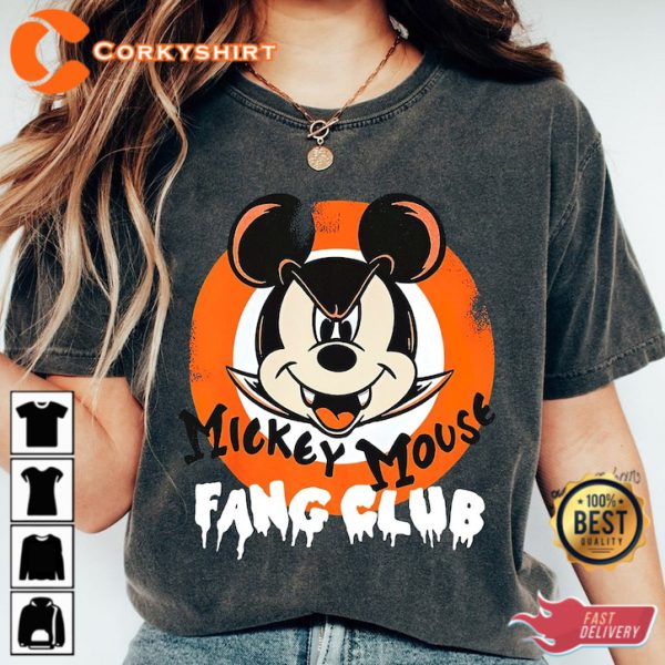 Fang Club Disney Mickey Mouse Halloween Shirt - Image 2