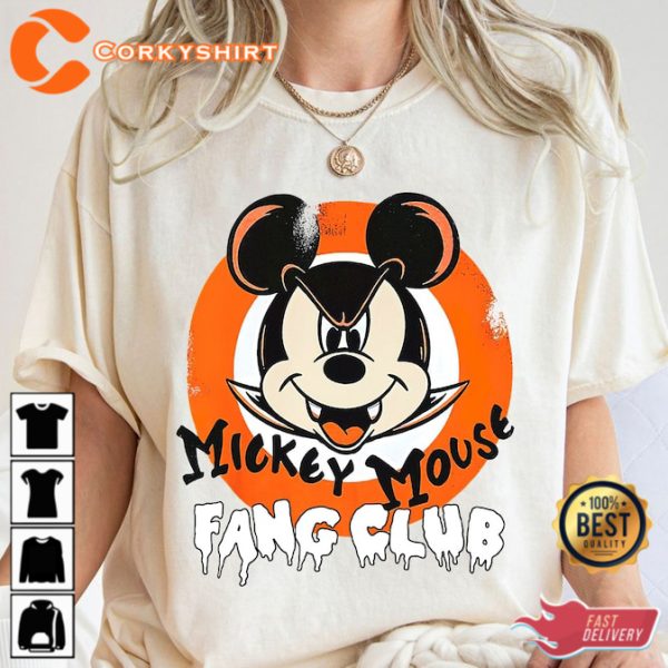 Fang Club Disney Mickey Mouse Halloween Shirt - Image 3