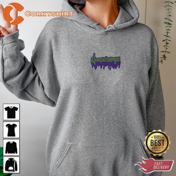 Goosebumps Logo Hoodie Embroidered Unisex Vintage 90s Horror Shirt - Image 3