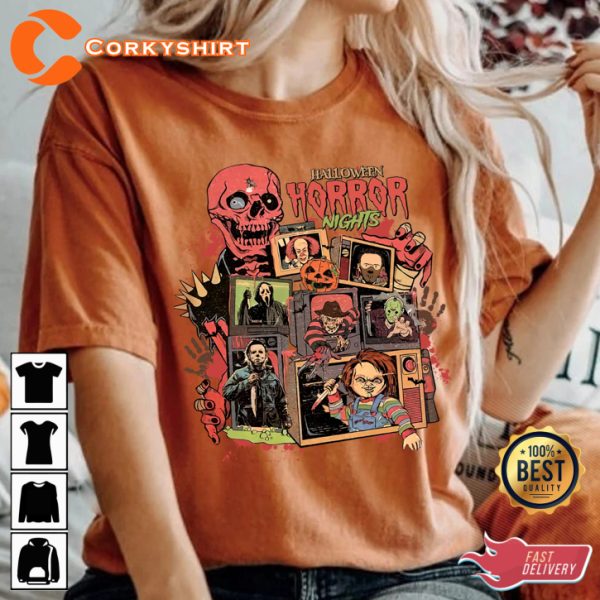 Five Nights at Freddy Horror Halloween Charaacter Gaming Vibes Unisex T-Shirt - Image 3