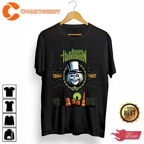 Hatbox Ghost Happy Halloween Holiday 2023 Haunted Costume T-Shirt - Image 2