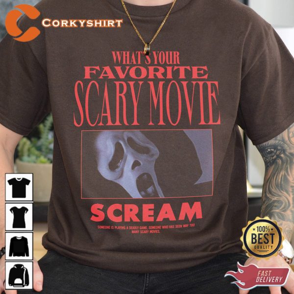 Horror Movie Shirt Original Scream Vintage Graphic Tee - Image 3