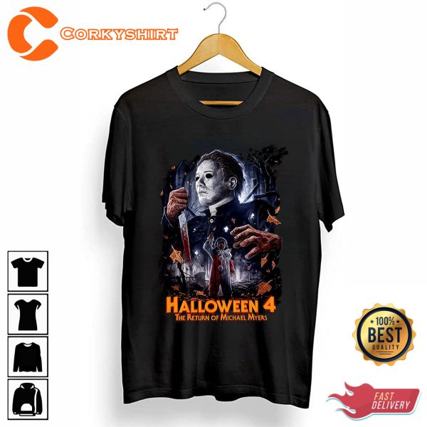 Michael Halloween 4 The Return Of Michael Myers Spooky Costume T-Shirt - Image 2