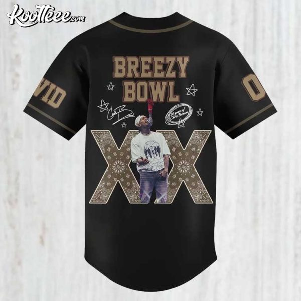 Personalized Chris Brown Breezy Bowl XX Baseball Jersey - Image 3