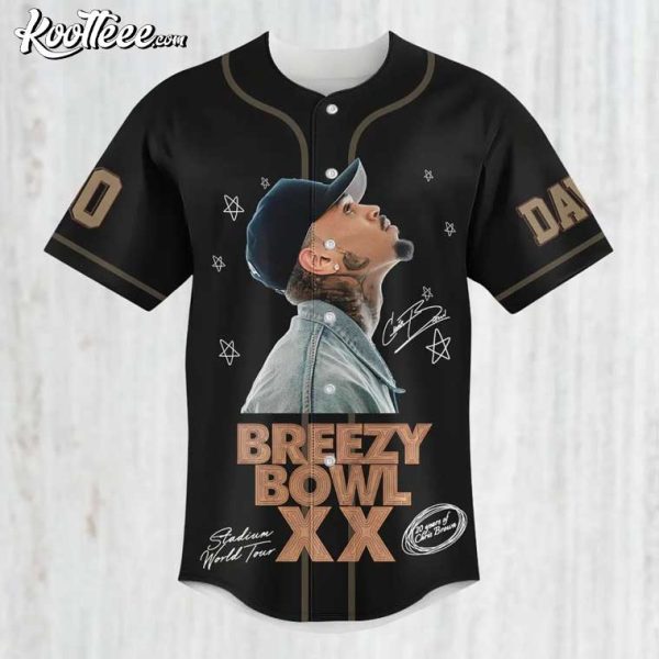 Personalized Chris Brown Breezy Bowl XX Baseball Jersey - Image 2