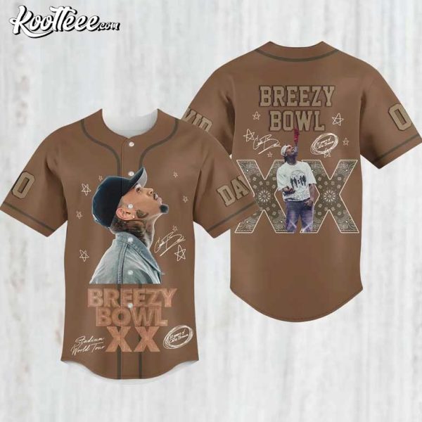 Personalized Chris Brown Breezy Bowl XX Brown Baseball Jersey