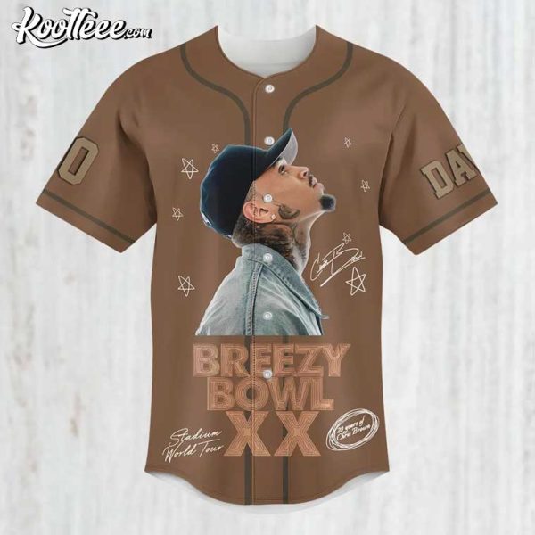 Personalized Chris Brown Breezy Bowl XX Brown Baseball Jersey - Image 2