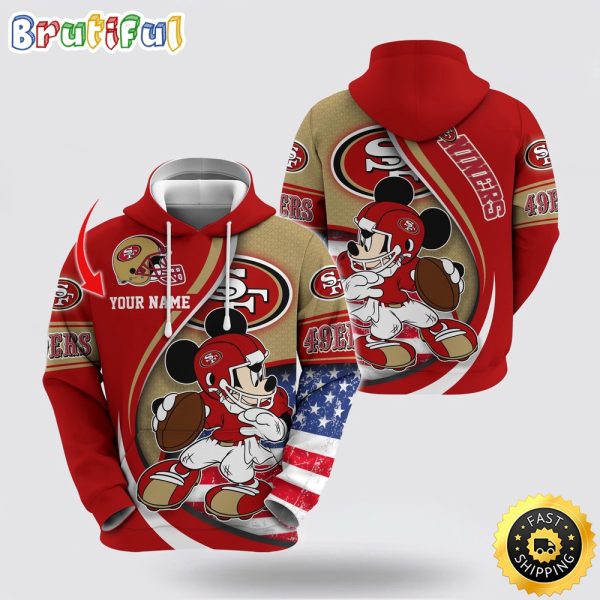 Personalized NFL San Francisco 49ers Hoodie Mickey Mouse