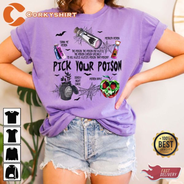 Pick Your Poison Apple Disney Halloween Horror Inspired T-Shirt - Image 2
