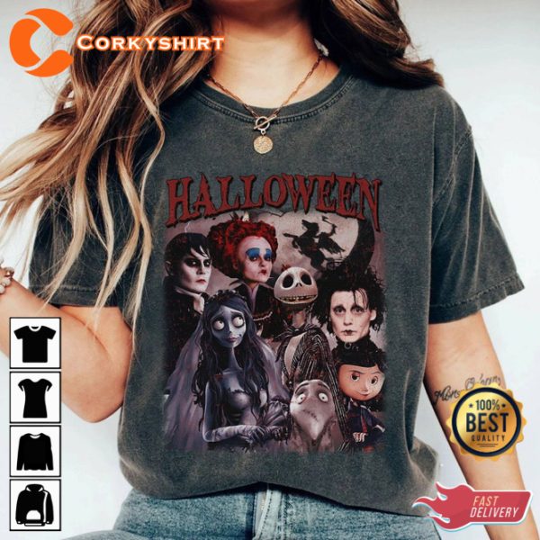 Retro 90s Halloween Corpse Bride Halloween Movie T-Shirt - Image 2