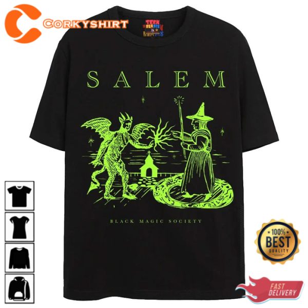 SALEM HALOOWEN VINTAGE 90s T-SHIRT - Image 2