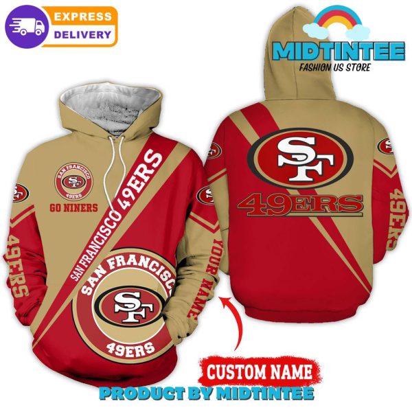 Personalized San Francisco 49ers NFL Go Niners Yellow Red Customized Hoodie