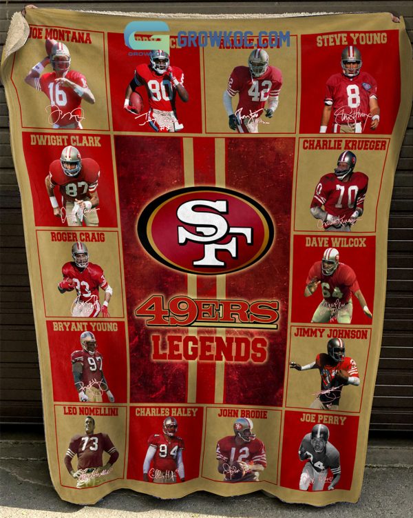 San Francisco 49ers NFL Legends In History Fleece Blanket Quilt