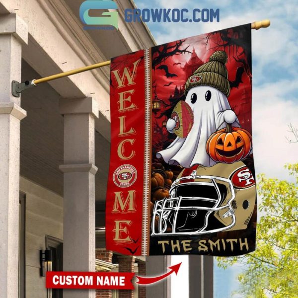 San Francisco 49ers Welcome Halloween 2025 Personalized House Garden Flag - Image 3