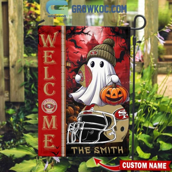 San Francisco 49ers Welcome Halloween 2025 Personalized House Garden Flag
