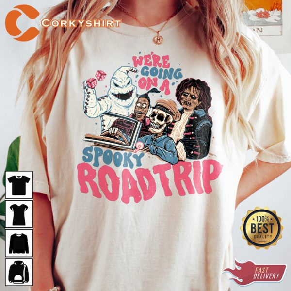 Spooky Were Going On A Road Trip Vintage T-Shirt - Image 3