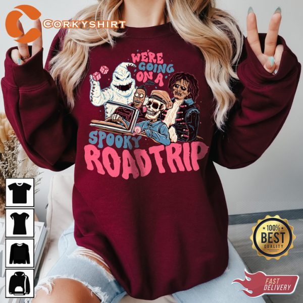 Spooky Were Going On A Road Trip Vintage T-Shirt - Image 4