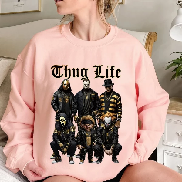 Halloween Black Gold Thug Life Shirt - Image 3
