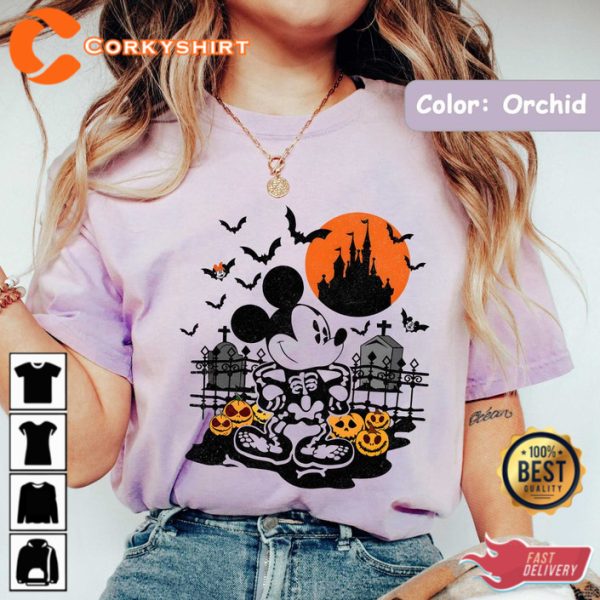 Vintage Mickey Mouse Halloween Shirt Disney Skeleton T-Shirt - Image 4